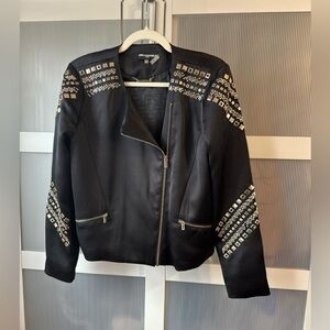 Karl Lagerfeld Paris Studded Moto Jacket Black Women’s Size M